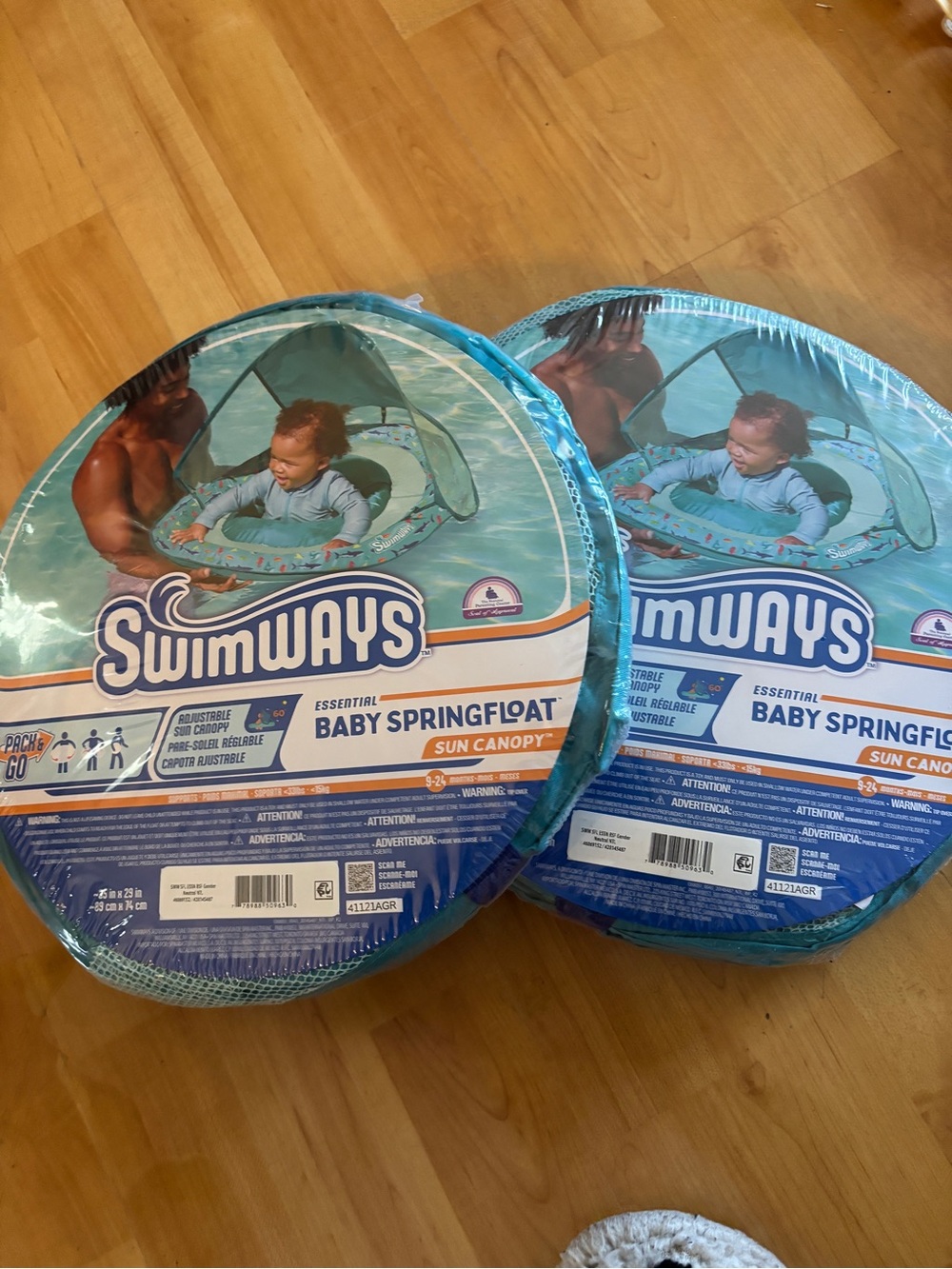SwimWays Baby SpringFloat with Sun Canopy - Aqua